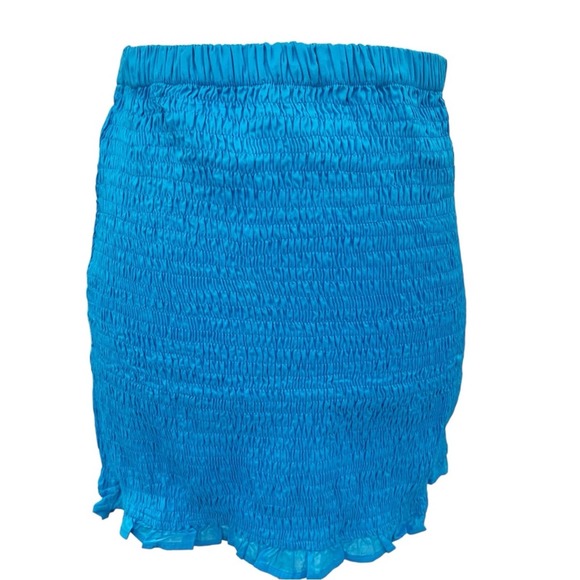 Faithfull the Brand Esti stretch mini skirt turquoise blue NWT - Picture 8 of 15